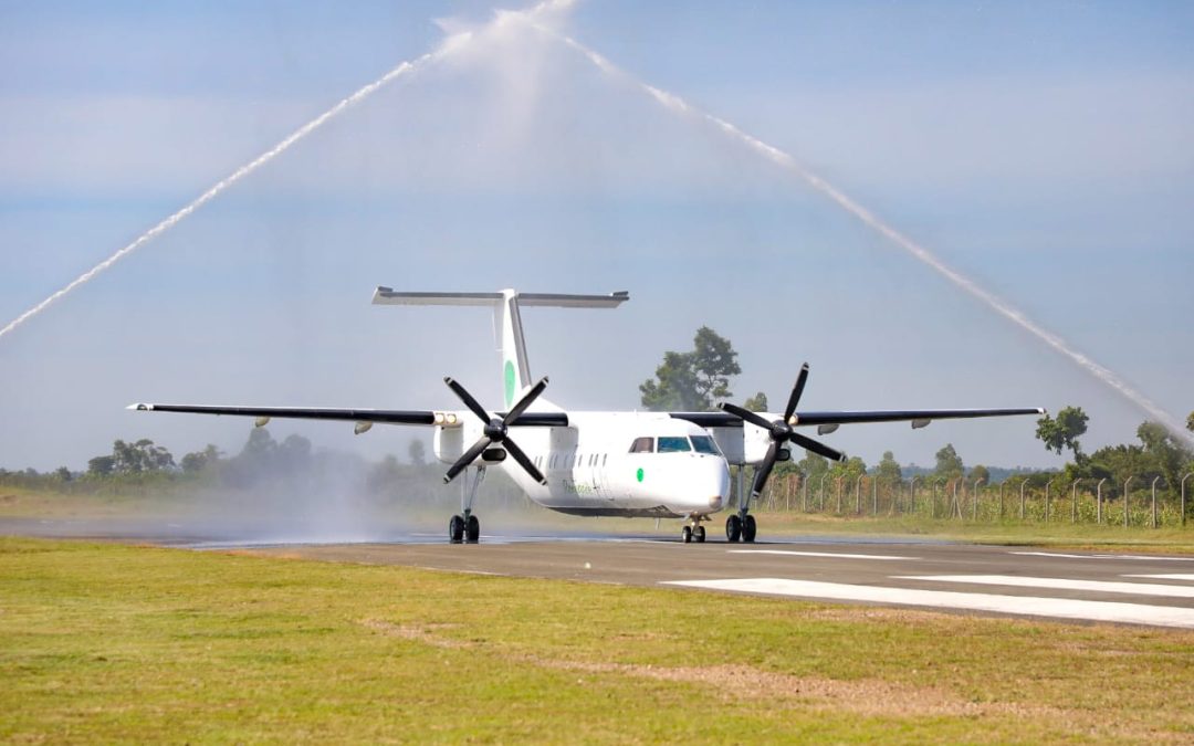 Homabay opens Kabunde Airstrip as inaugural flight lands